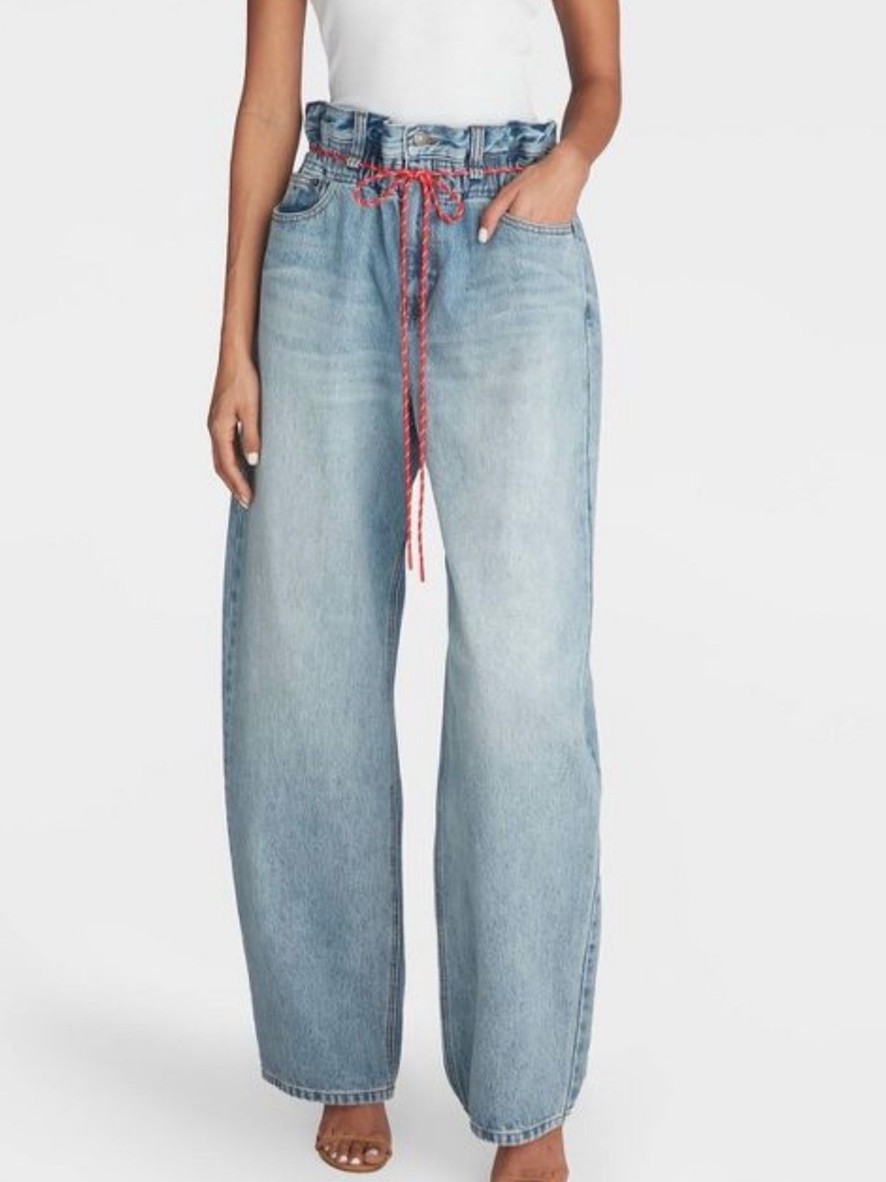 KBB by KAHLANA Women's Barrel Leg 'The Paper Bag Jean' - Light